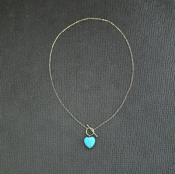 Blue Jade Heart🩵 Pendant Toggle Necklace - NWT - Picture 2 of 16